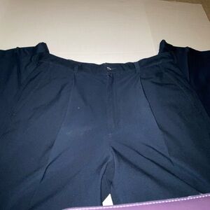 Nike Golf Pants 38x30 NAVY BLUE PLEATED & CUFFED dri-fit relaxed Straight Leg 00